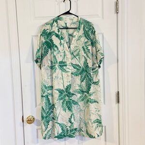 H&M Green Leaf Print Women's Top
